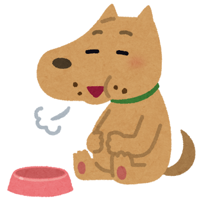 満腹な犬のイラスト