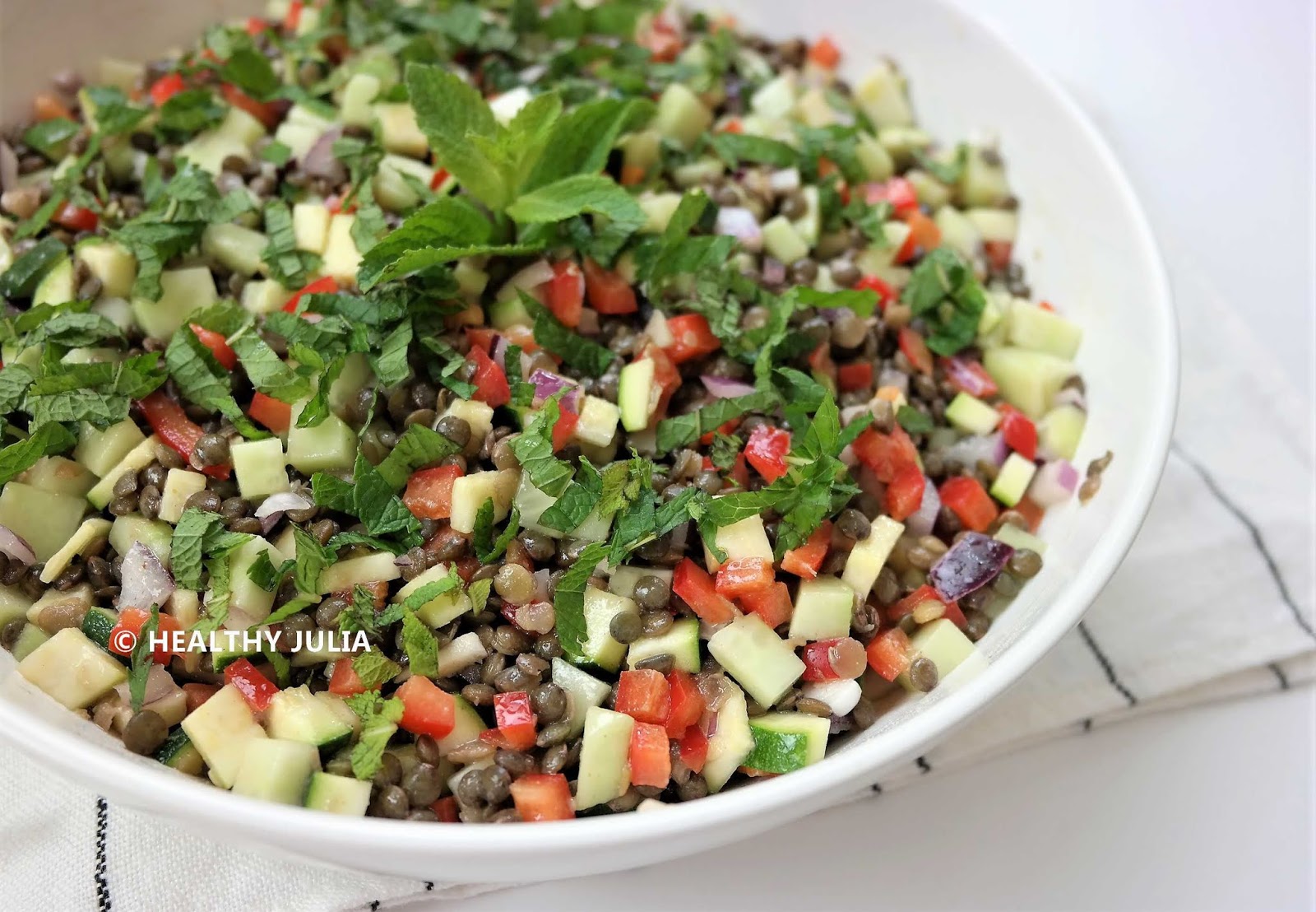 Salade De Lentilles Crudites Et Menthe Vegan Healthy Julia
