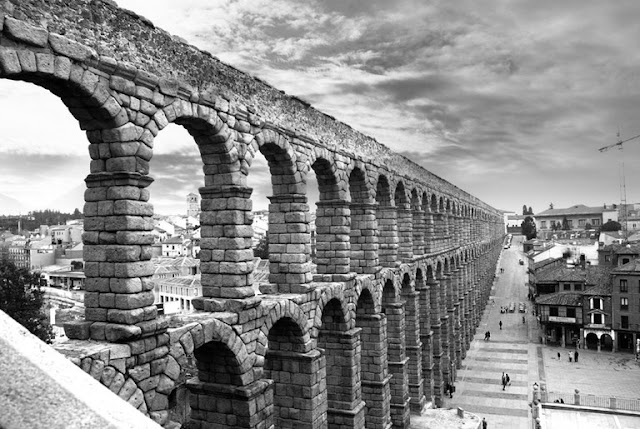 The aqueduct in Segovia, Spain