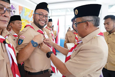 Lantik Mabiran dan Pengurus Kwaran PAW Batu Ampar, Jefridin : Kegiatan Kepramukaan di Batam ke Depan Semakin Maju