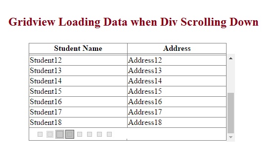 JSON : Loading Data on GridView Scroll Down using JQuery