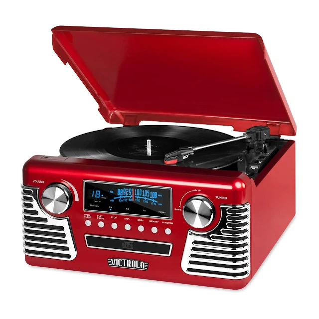 أفضل مشغل اسطوانات للموسيقى "Victrola 50's Retro"