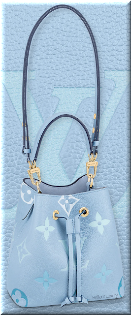 Louis Vuitton NéoNoé BB bucket bag in summer blue with Monogram Giant motif #bags #louisvuitton #brilliantluxury