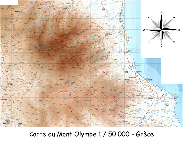 Carte du Mont Olympe - 1 / 50 000