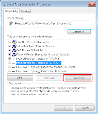 Open DNS Windows 7