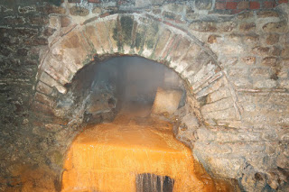 Hot water is channeled to create the baths