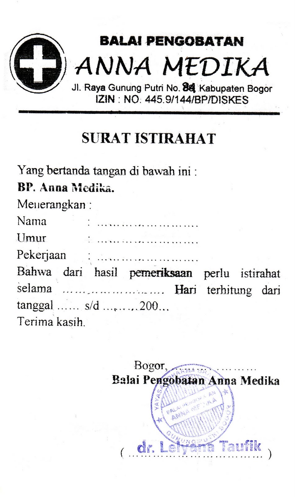 Contoh Surat Dokter Rumah Sakit Islam Surabaya Contoh Surat