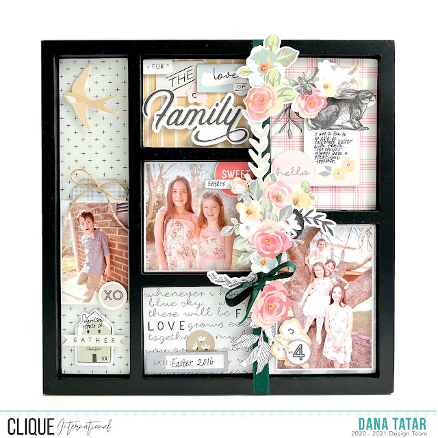 Easter Shadow Box Frame Altered with the My Mind's Eye Gingham Gardens Collection