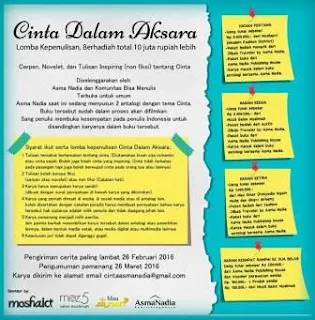 Lomba Menulis Cerpen Gratis Terbaru Cinta dalam Aksara