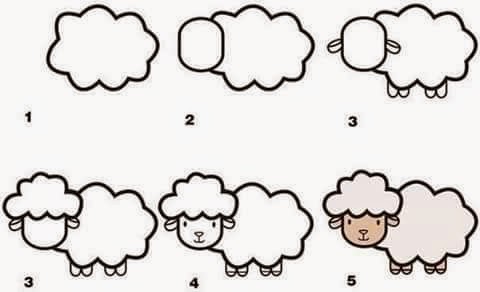 Learn to draw a sheep for kids anak