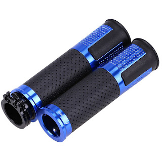 Boxed Universal Motorcycle 7/8" 22 Handlebar CNC Aluminum Hand Grips Gel Rubber