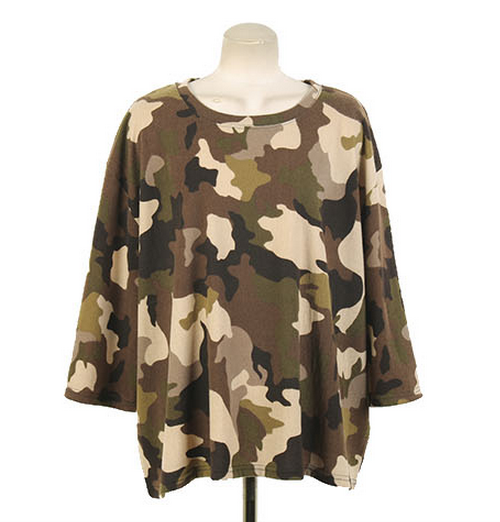 Long Sleeved Loose Fit Camouflage Tee