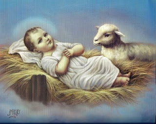 Savior Jesus born in manger and lamb at child Jesus drawing art picture download religious images of Jesus and Mother Mary for free