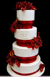 Wedding cakes with red details