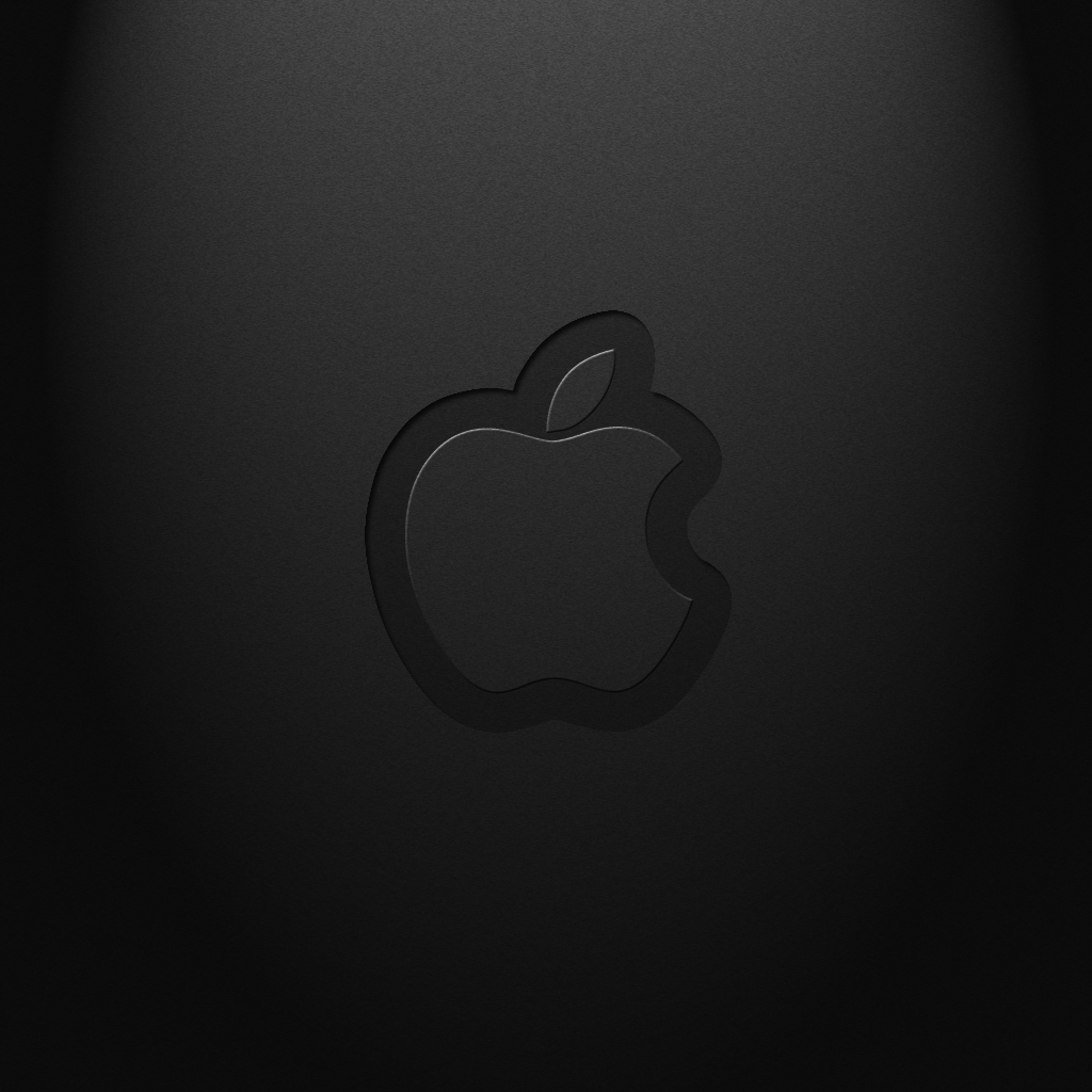 free Black Apple logo Wallpaper 1024x1024, background and theme. Black ...