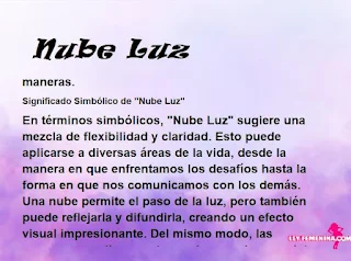 ▷ Significado del nombre Nube Luz