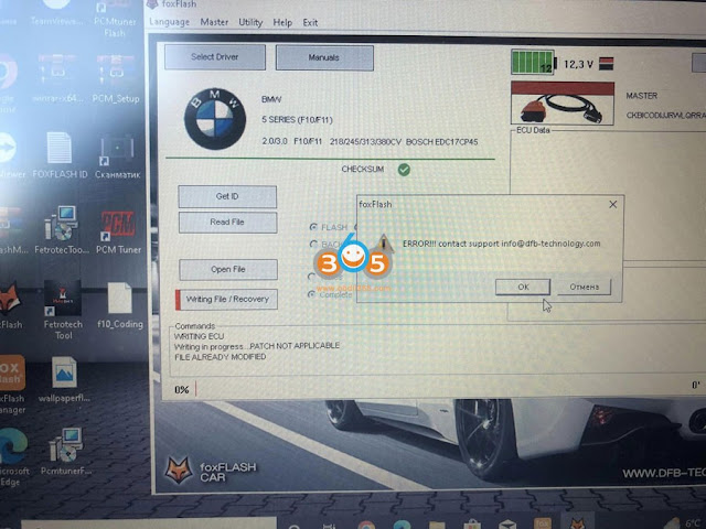 FoxFlash BMW EDC17CP45 via OBD or Bench 2