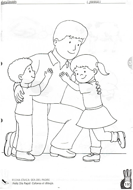 Familia monoparental para colorear