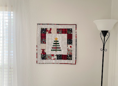 Christmas Tree Quilted Table Runner with Embroidery