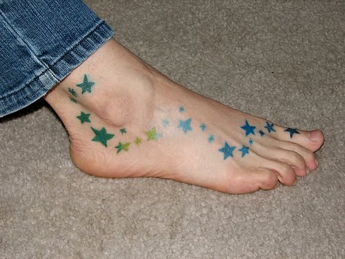 quote tattoos for girls on foot. Small star tattoos for girls