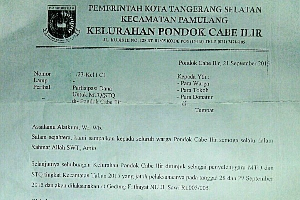 Contoh Surat Permohonan Bantuan Dana Ke Dinas - Kumpulan 