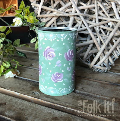 Painted coffee tin using Chalky Finish paint and our You Can Folk It Vintage Rose kit. 