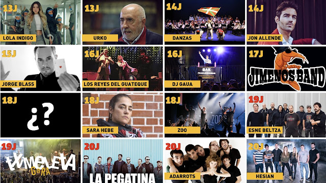 Cartel de actuaciones en las fiestas de Barakaldo