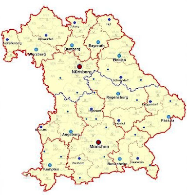 Bayern Map Federal States of Germany