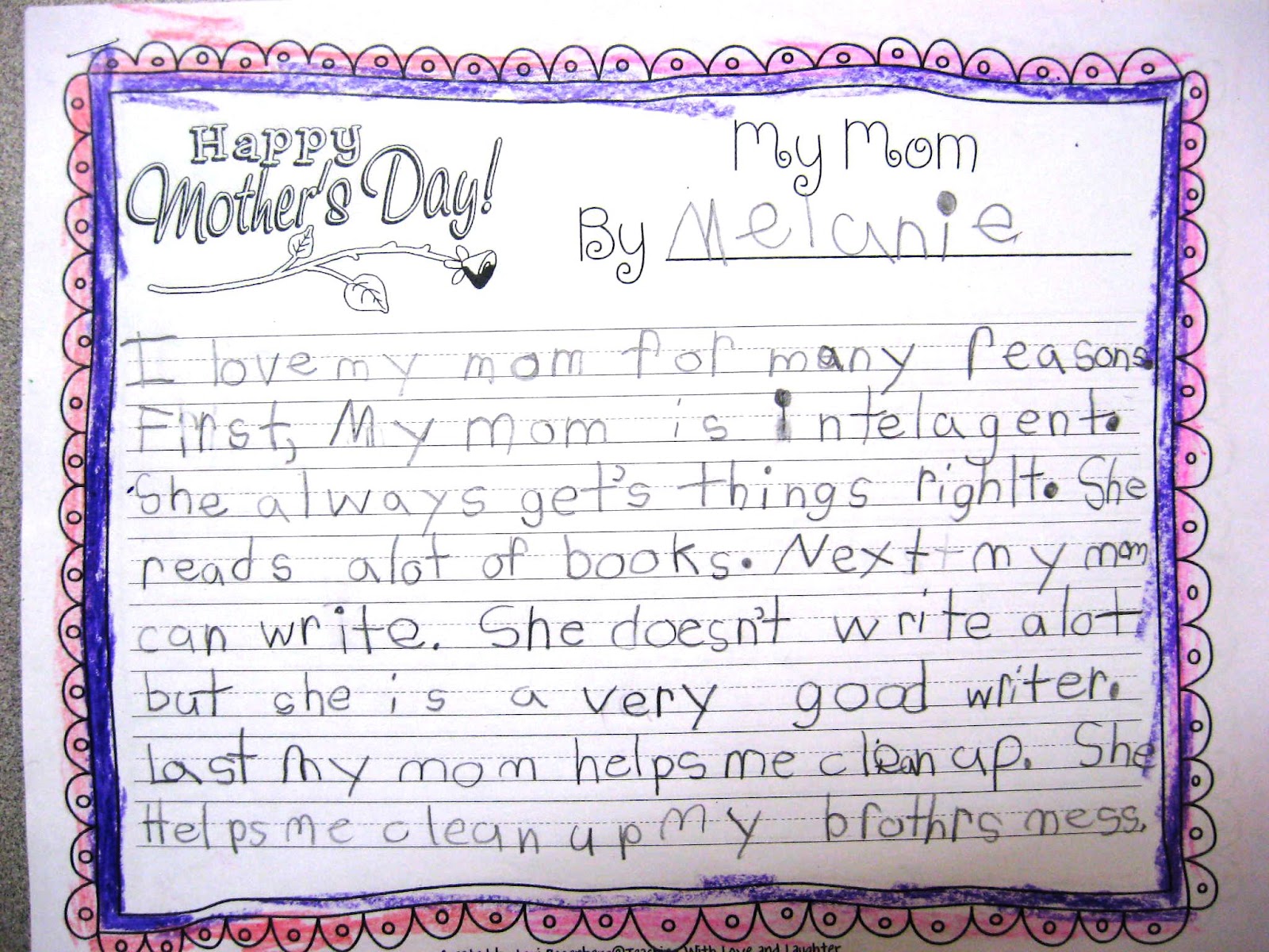 Teaching With Love and Laughter: Mother's Day Writing and ...