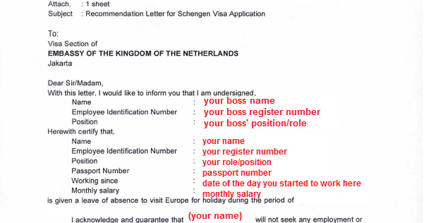 Contoh Surat Keterangan Visa Dalam Bahasa Inggris - Contoh 