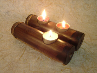 Bamboo Candle Holder, Candle Holder, Bamboo