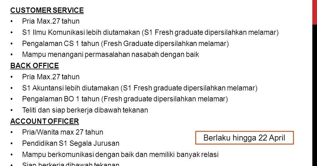 Lowongan Kerja Kota Balikpapan: Lowongan PT. BANK ARTHA 