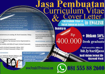 Jasa Pembuatan Curriculum Vitae Bahasa Inggris