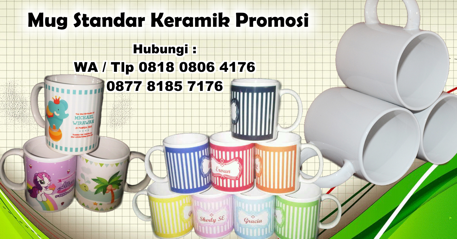 Jual Mug Standar Keramik Promosi Mug Souvenir Barang 