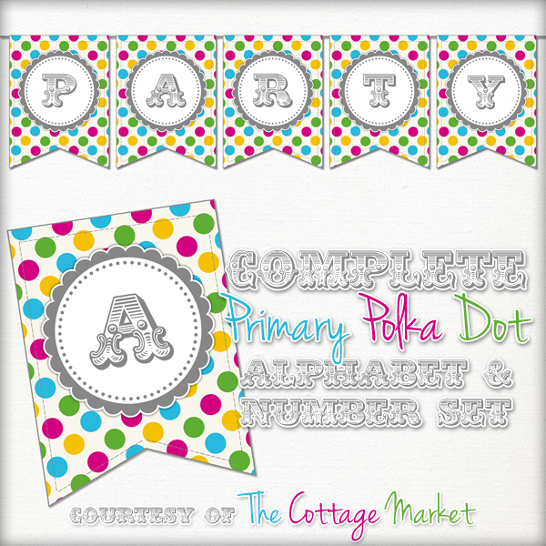 free printable polka dot party banner the cottage market
