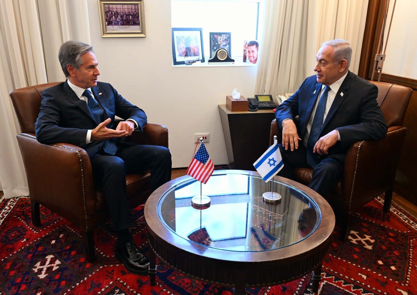 Prime Minister of Israel, Benjamin Netanyahu, in a meeting with US Secretary of State, Antony Blinken, at the Israeli PM's Office in Jerusalem