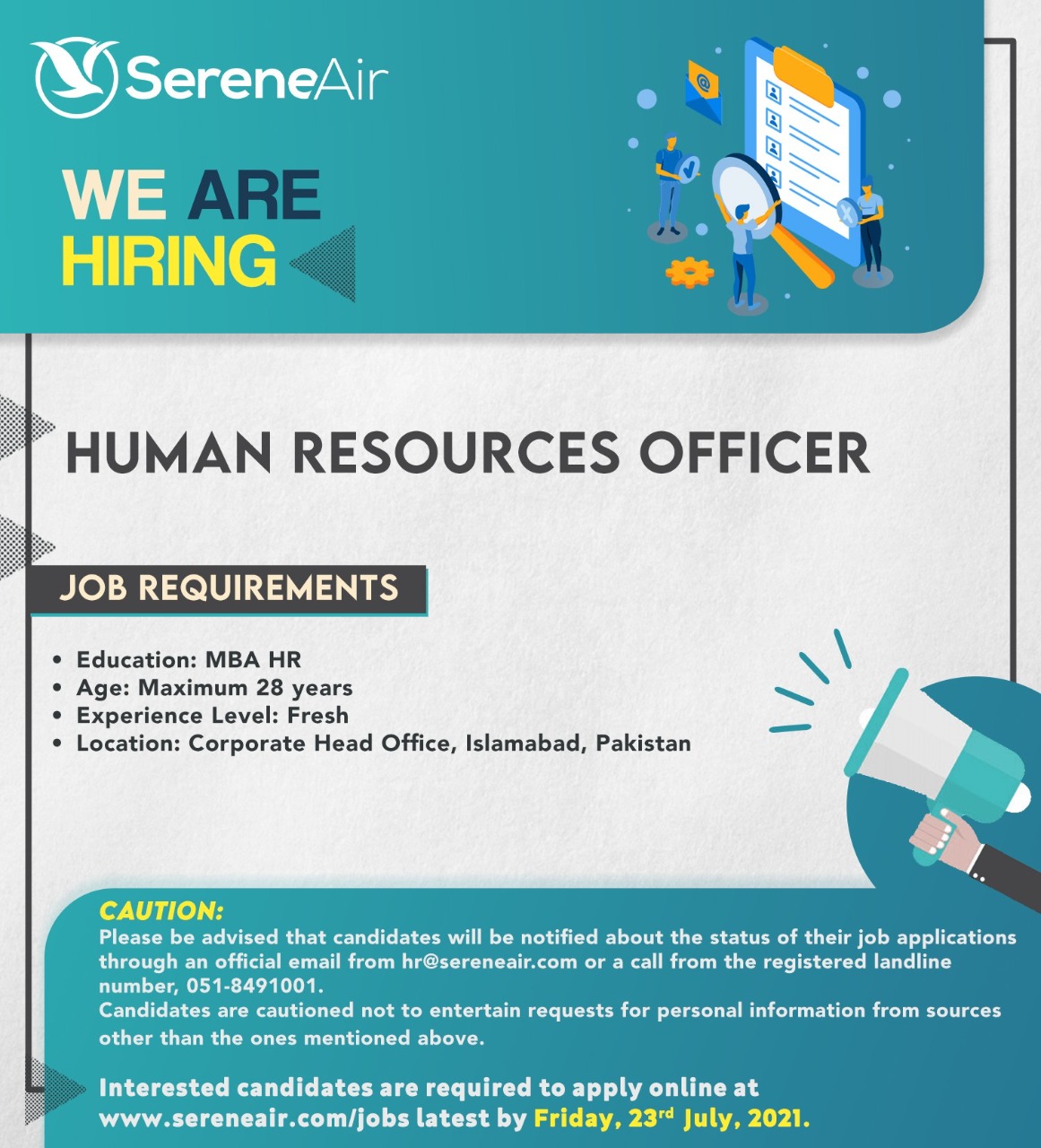 Latest Jobs Announced in Serene Air 2021-Apply Online