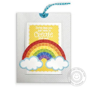 Sunny Studio Stamps: Some Days You Just Have To Create Your Own Rainbow Pop-up Card using Sliding Window Die