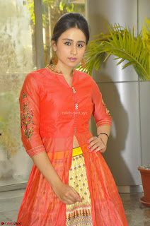 Simrat in Orange Anarkali Dress 12.JPG