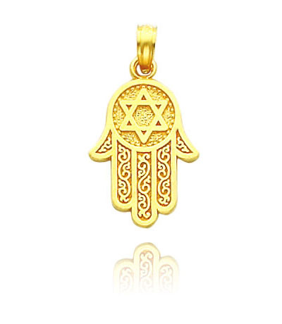 14K Gold Hamsa Pendant