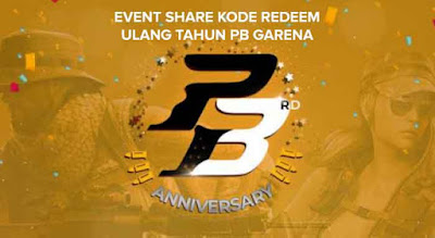 Kode Redeem Event Share Ulang Tahun PB Garena Indonesia 2018