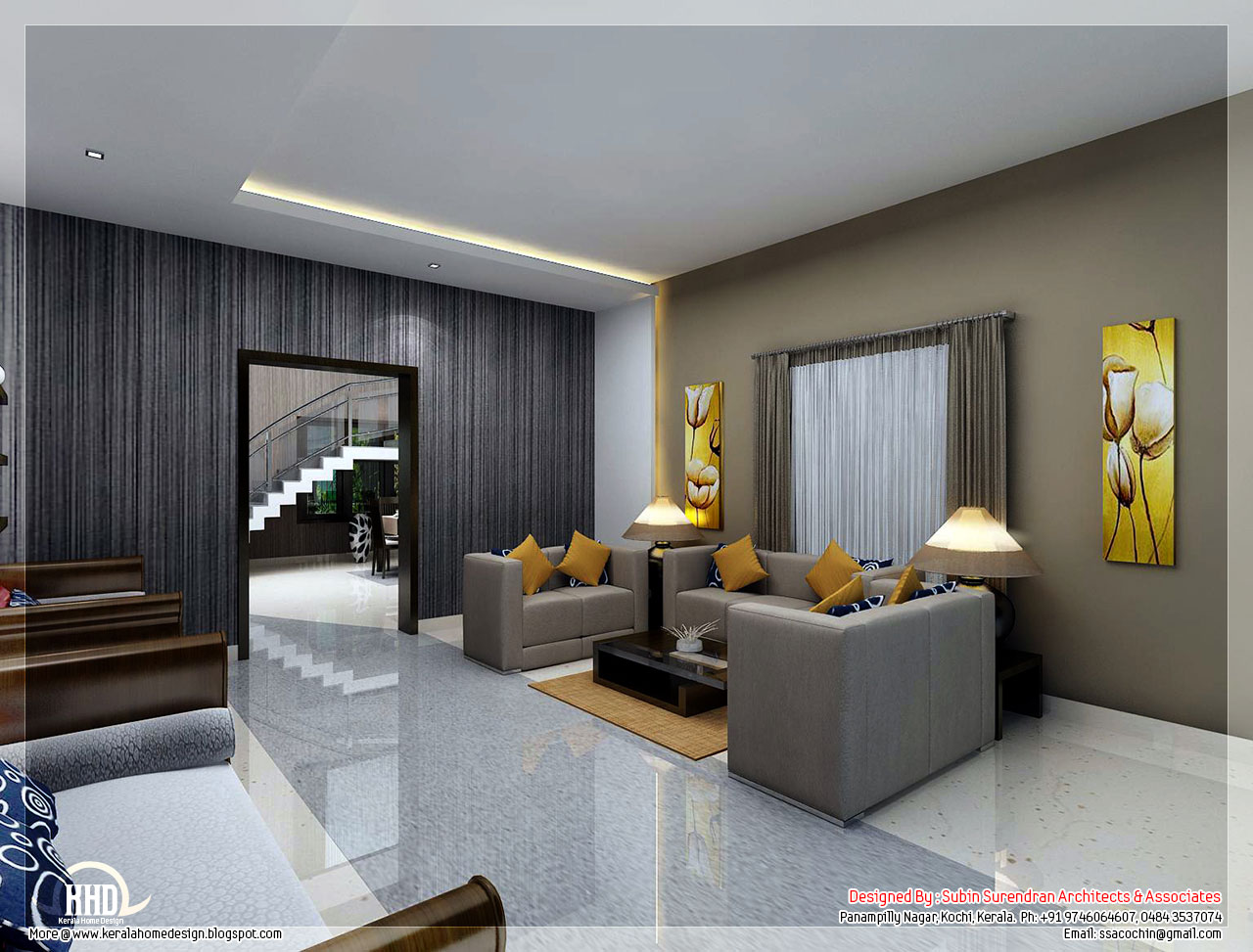 Awesome 3D interior renderings - Kerala home design and ...