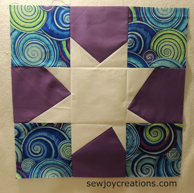 white wonky star modern quilt block