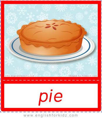 Pie, ESL Christmas food flashcards
