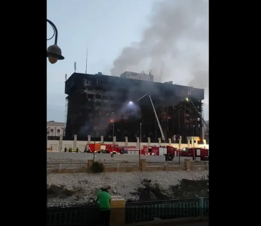 حريق مديرية امن الاسماعيلية إصابة 26 شخصا في الحريق