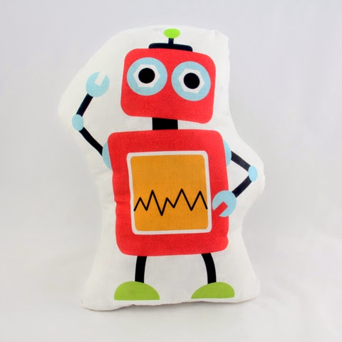 Mr Fox Robots Bedding - Robot Cushion