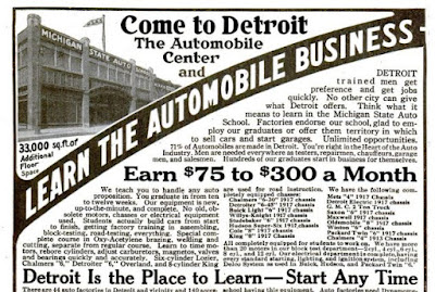 Ad for Michigan State Auto School https://jollettetc.blogspot.com