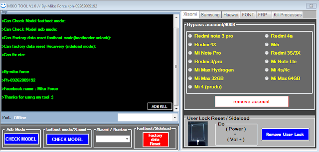 Miko Tool v1.0 Download Free Unlock Samsung ,Mi Account, Xiaomi