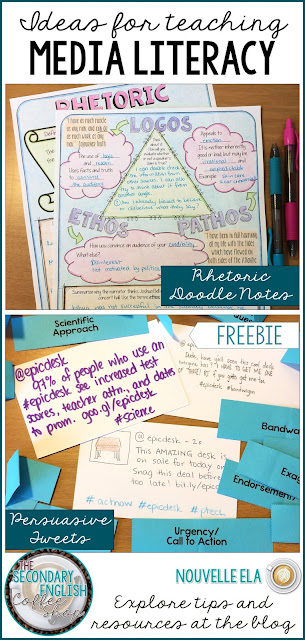 Teaching Media Literacy - Students consume media in record amounts, but how can you best help them becoming discerning readers, viewers, and listeners? Check out these ideas for teaching students about persuasive techniques, media bias, and credibility. Blog post at the Secondary English Coffee Shop by Nouvelle ELA.