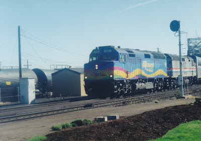 Amtrak F40PH #354 in Vancouver, Washington, in July, 1999